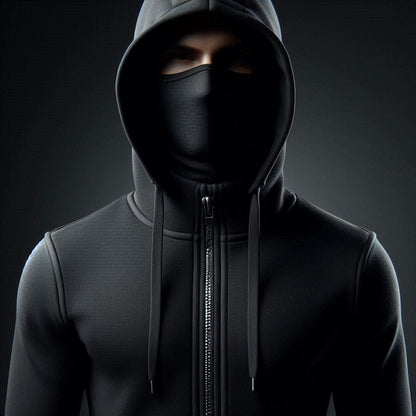 Men's Full Sleeves Zipper Hoodie with Mask